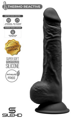 gode ventouse realiste noir thermo reactive silexd 9.5 magasin sextoys angouleme sexshop charente loveshop 16 cognac 17 saintes
