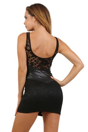 robe courte noire bdsm effet cuir dentelle magasin pret a porter feminin osez chic 16 sexshop 17