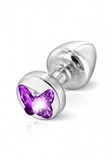 sextoys anal plug argent papillon violet swarovski